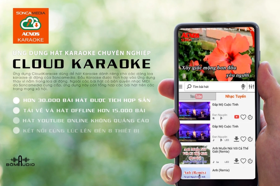 Hỗ trợ hát qua app Cloud Karaoke